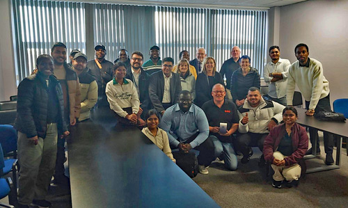 CILT Members and supply-chain students from Glasgow Caledonian and Heriot-Watt Universities at the visit..