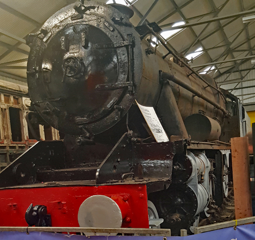 Locomotive 45170 in the museum at the Bo'ness and Kinneil Railway