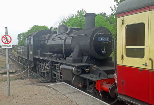 Built at Swindon in 1952, 46512 is now preserved at the Strathspey Railway.
