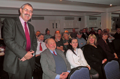 David Cross with members at the Edinburgh meeting.