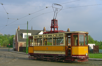 The old- a Glasgow tram seen at Summerlee Museum.