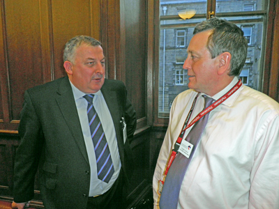 George Mair (left) speaking to scottish Committee member Graham Atkins (right).
