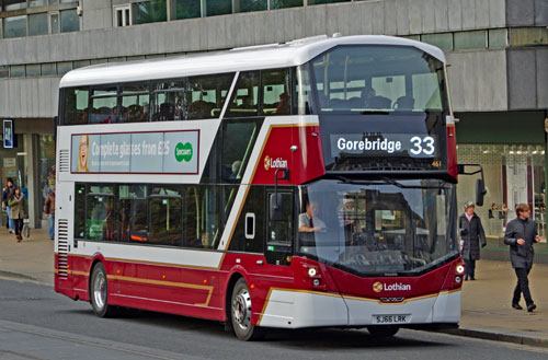 A Lothian bus in Princes Street, Edinburgh