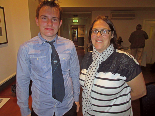 Mark Adamson (left) and Amanda Kilburn. Mark Adamson is the youngest person ever to present to CILT Scotland!
