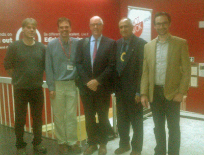 Left to right: Jonathan Cowie, Richard Llewellin, Keith Dickinson, Tariq Muneer and Jason Monios