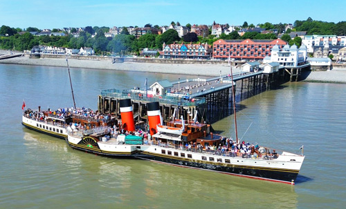 The paddle Steamer Waverley at Penarth Pier in 2025