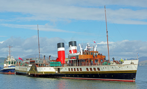 The Paddle steamer Waverley being assisted into the dry dock for its annual dry-docking and overhaul.